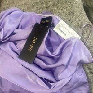 DO+BE Purple Midi Dress Elegant Satin Finish